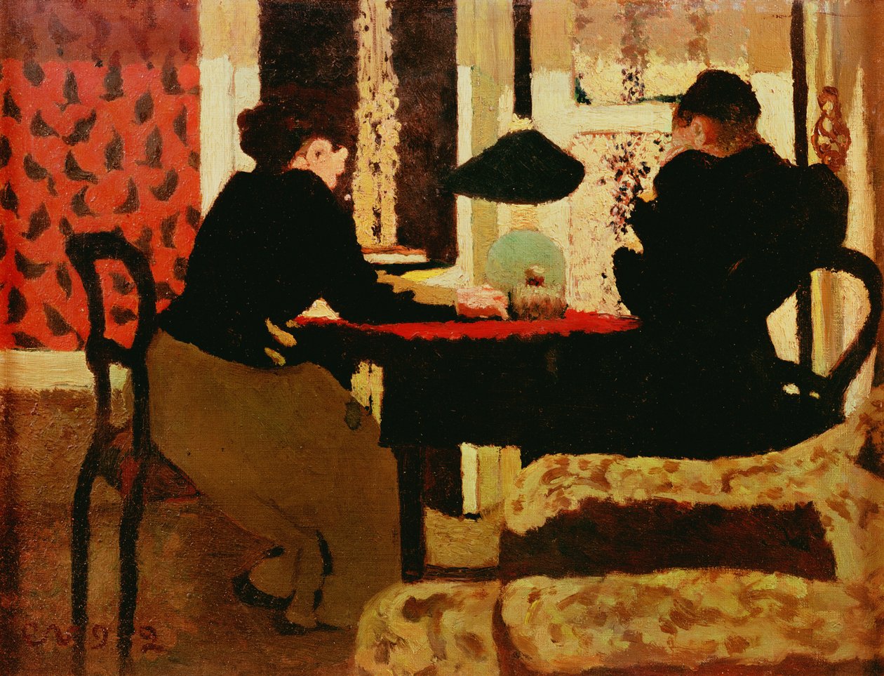 Femmes à la lumière de la lampe, 1892 - Edouard Vuillard
