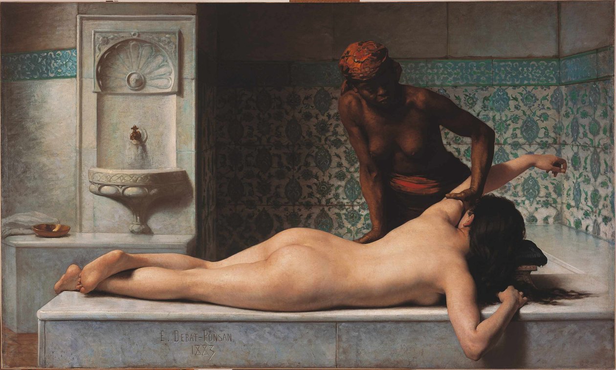 Massage, scène de hammam, 1883 - Edouard Debat Ponsan