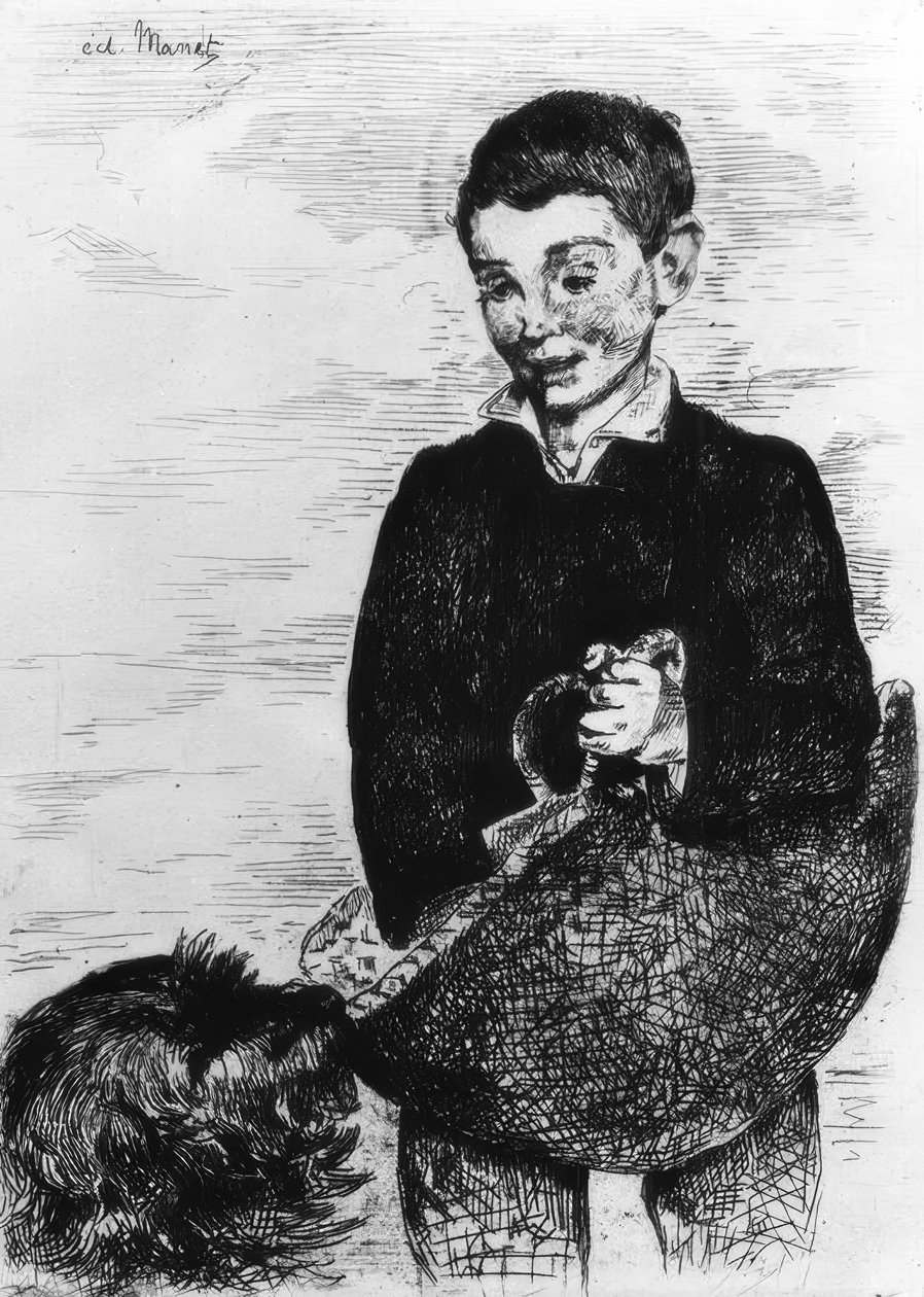Garçon avec chien - Édouard Manet
