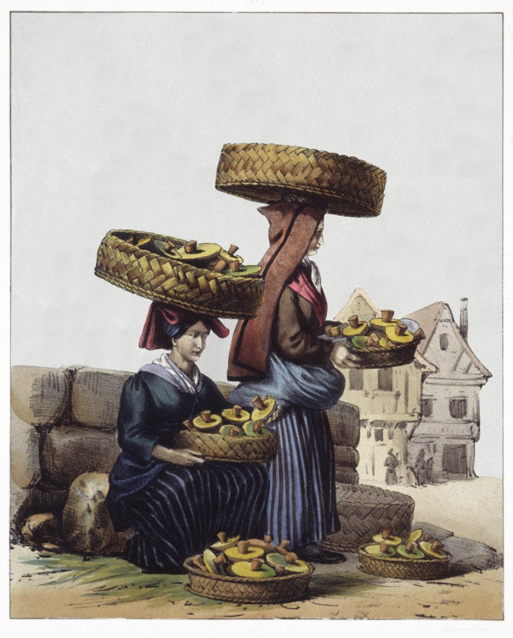 Marchands de champignons - Edouard Pingret