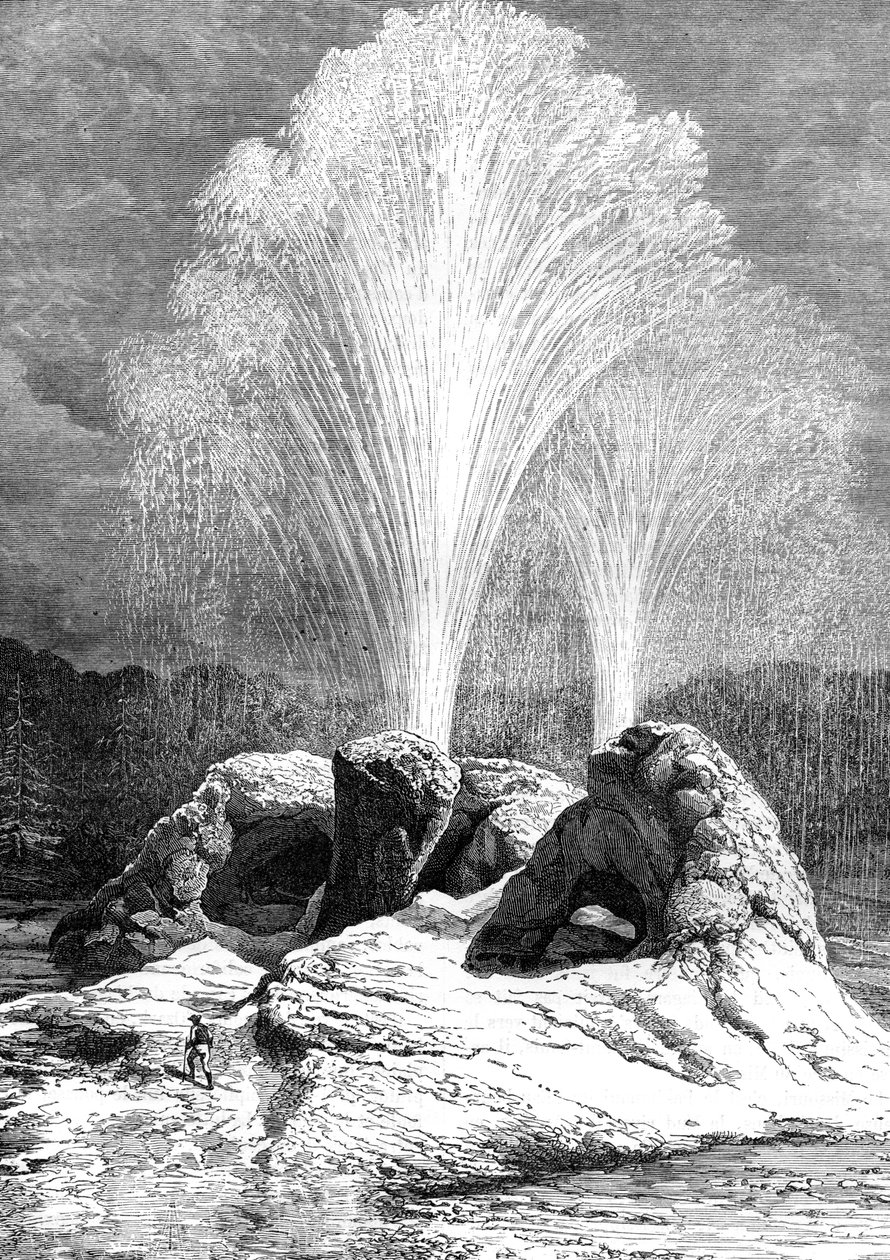 Un geyser, USA, XIXe siècle - Edouard Riou