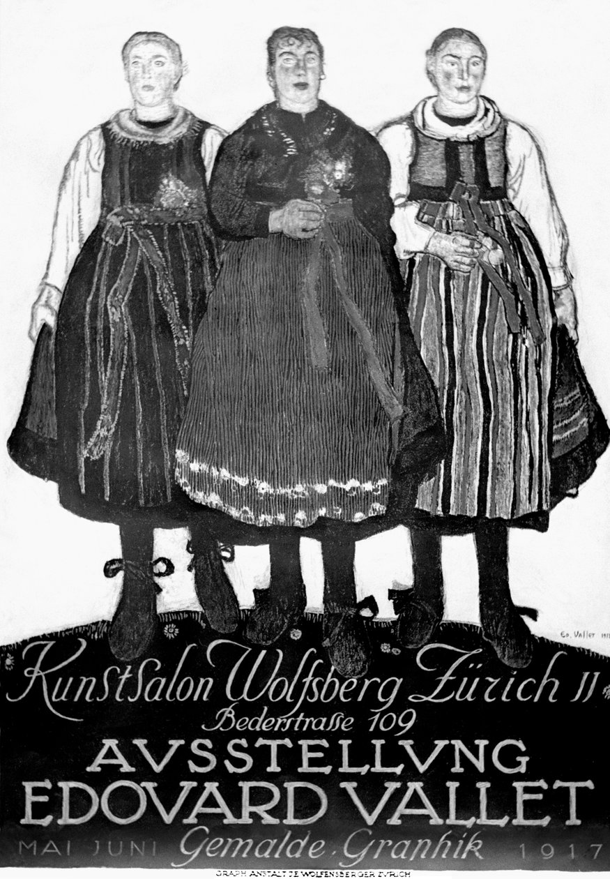 Suisse - Affiche Edouard Vallet 1917 (photo n/b) - Edouard Vallet