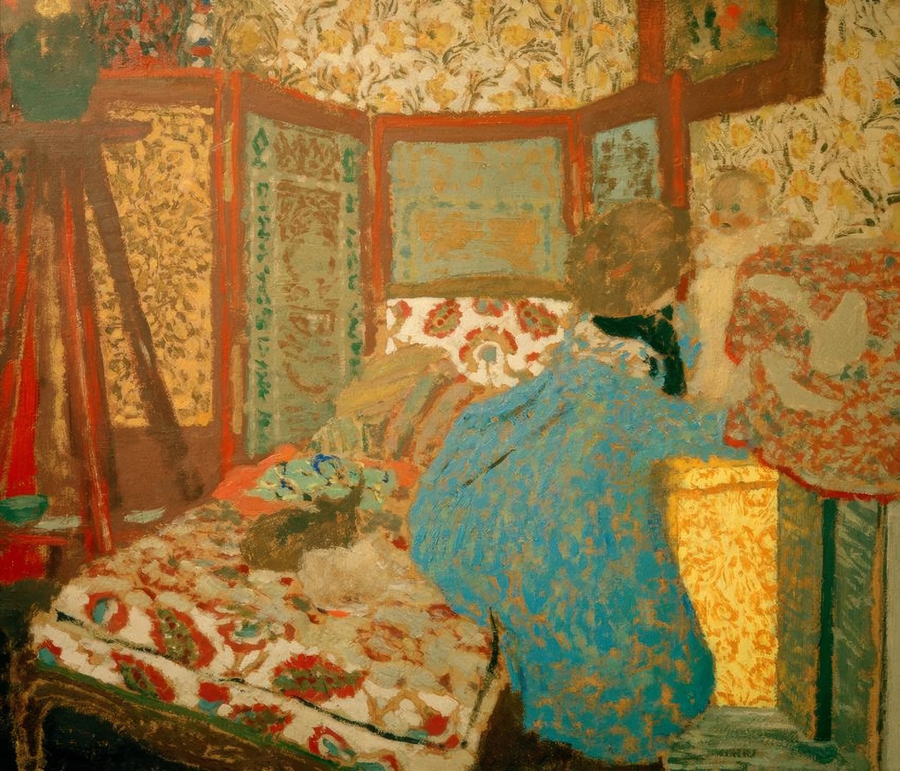 La dame bleue avec enfant - Edouard Vuillard