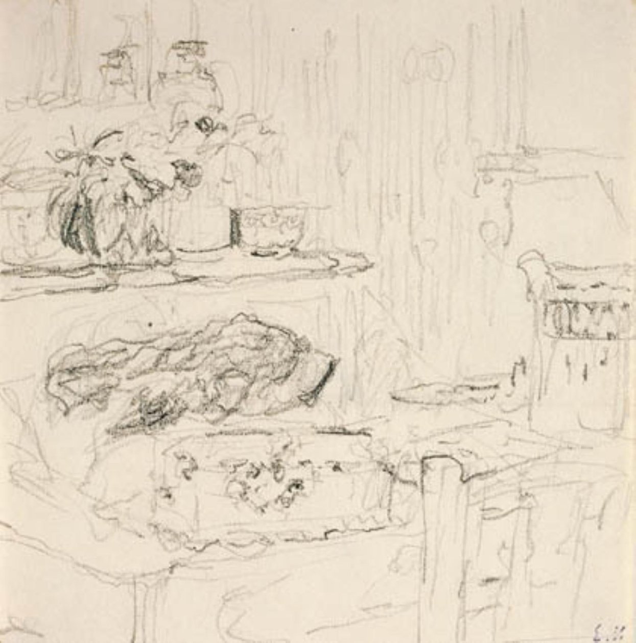 Intérieur avec table carrée - Edouard Vuillard