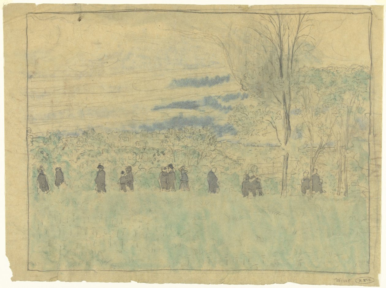 Paysage avec des promeneurs : cortège funèbre (?) - Edouard Vuillard