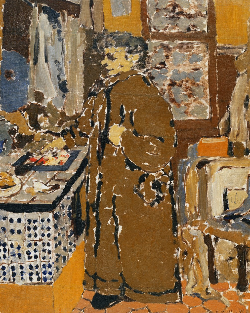 Mme Vuillard dans un intérieur, vers 1895 - Edouard Vuillard