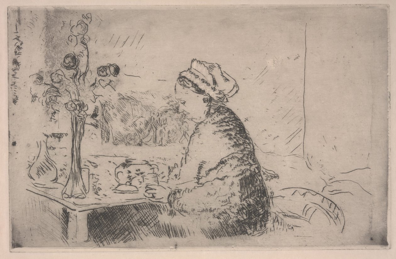 Femme avec un bouquet - Edouard Vuillard