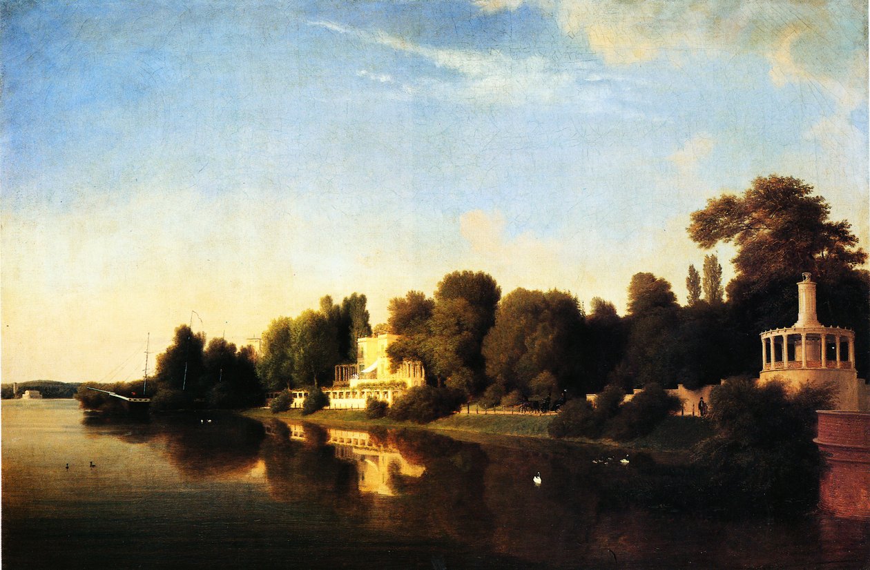 La rive du parc de Glienicke - Eduard Gaertner