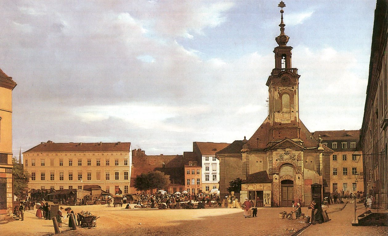 Russe : "Spittelmarkt in Berlin" (marché aux épices à Berlin)
Allemand : Spittelmarkt - Eduard Gaertner