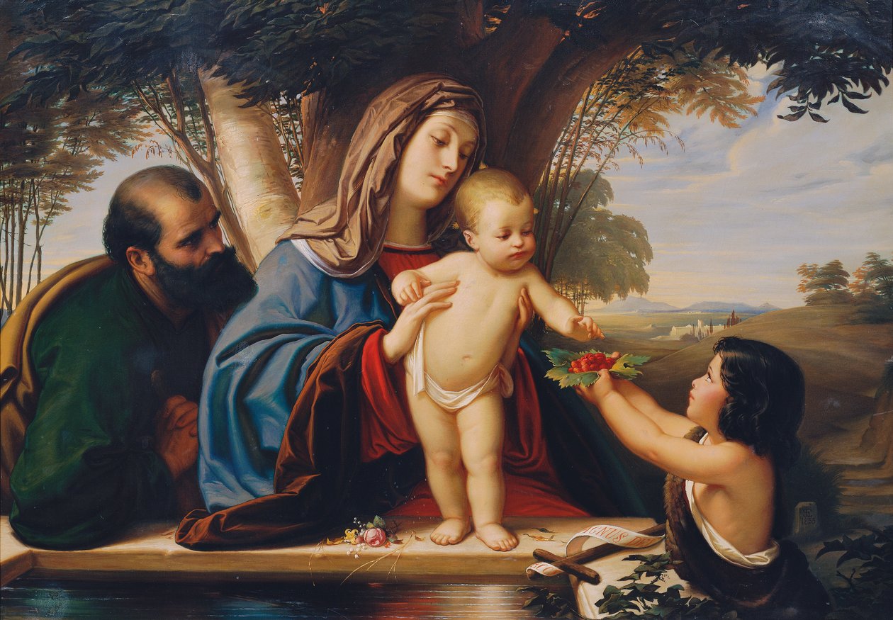 Sainte Famille avec Jean-Baptiste enfant - Eduard Jakob von Steinle