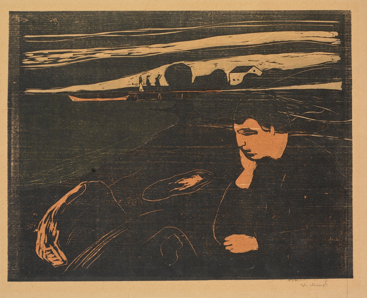 Soir. Sur la plage (Mélancolie) - Edvard Munch