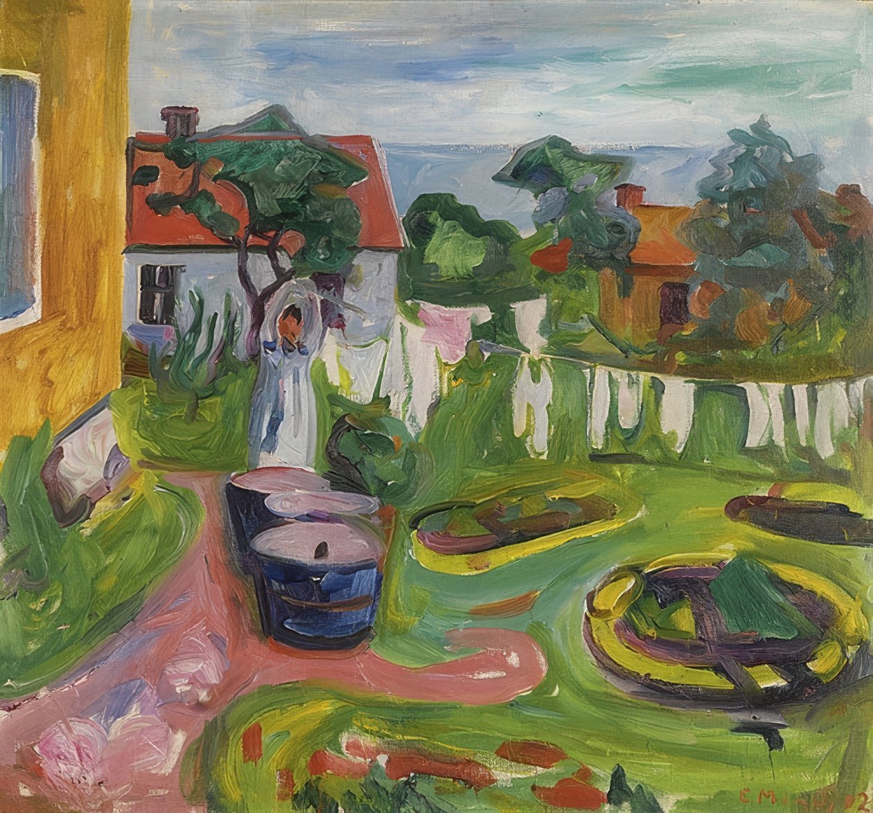 Linge sur la corde à Asgardstrand. 1902 - Edvard Munch