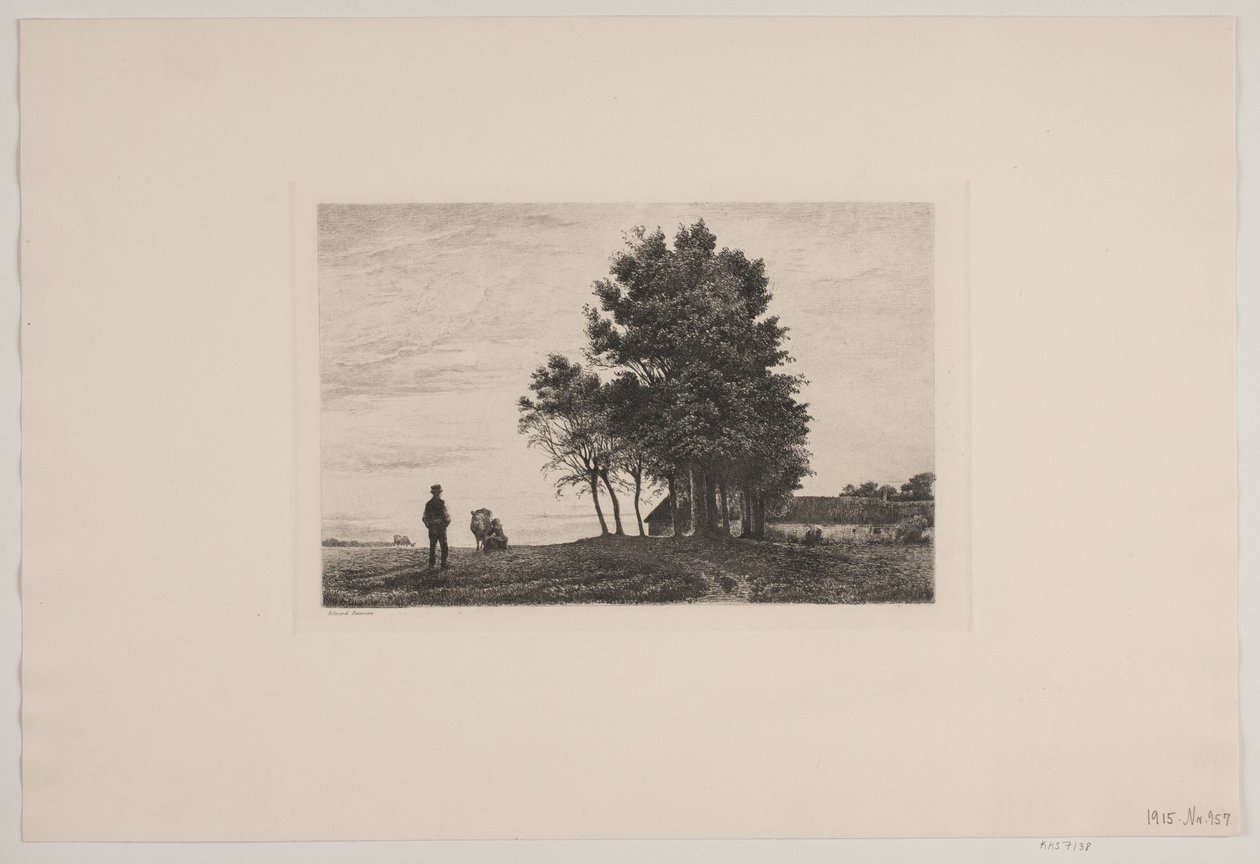 Aften udenfor en bondegård - Edvard Petersen