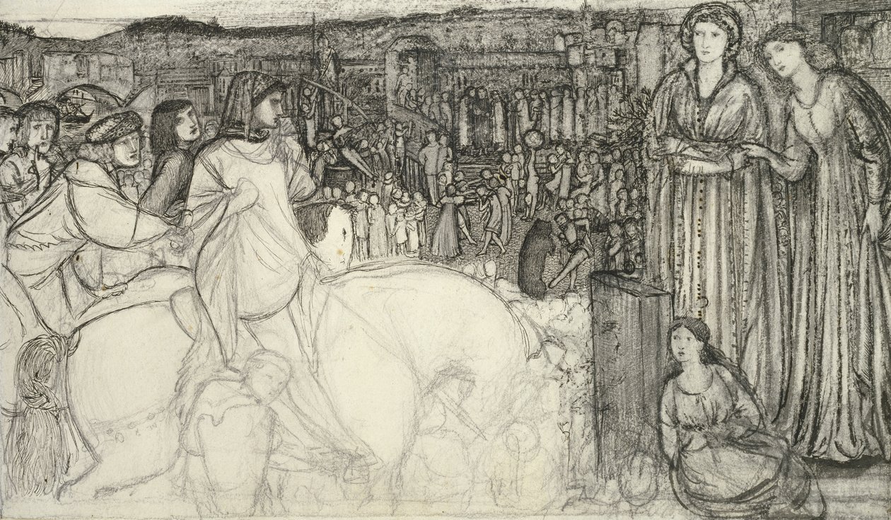 Gualdrada Donati présentant sa fille à Buondelmente - Edward Burne Jones