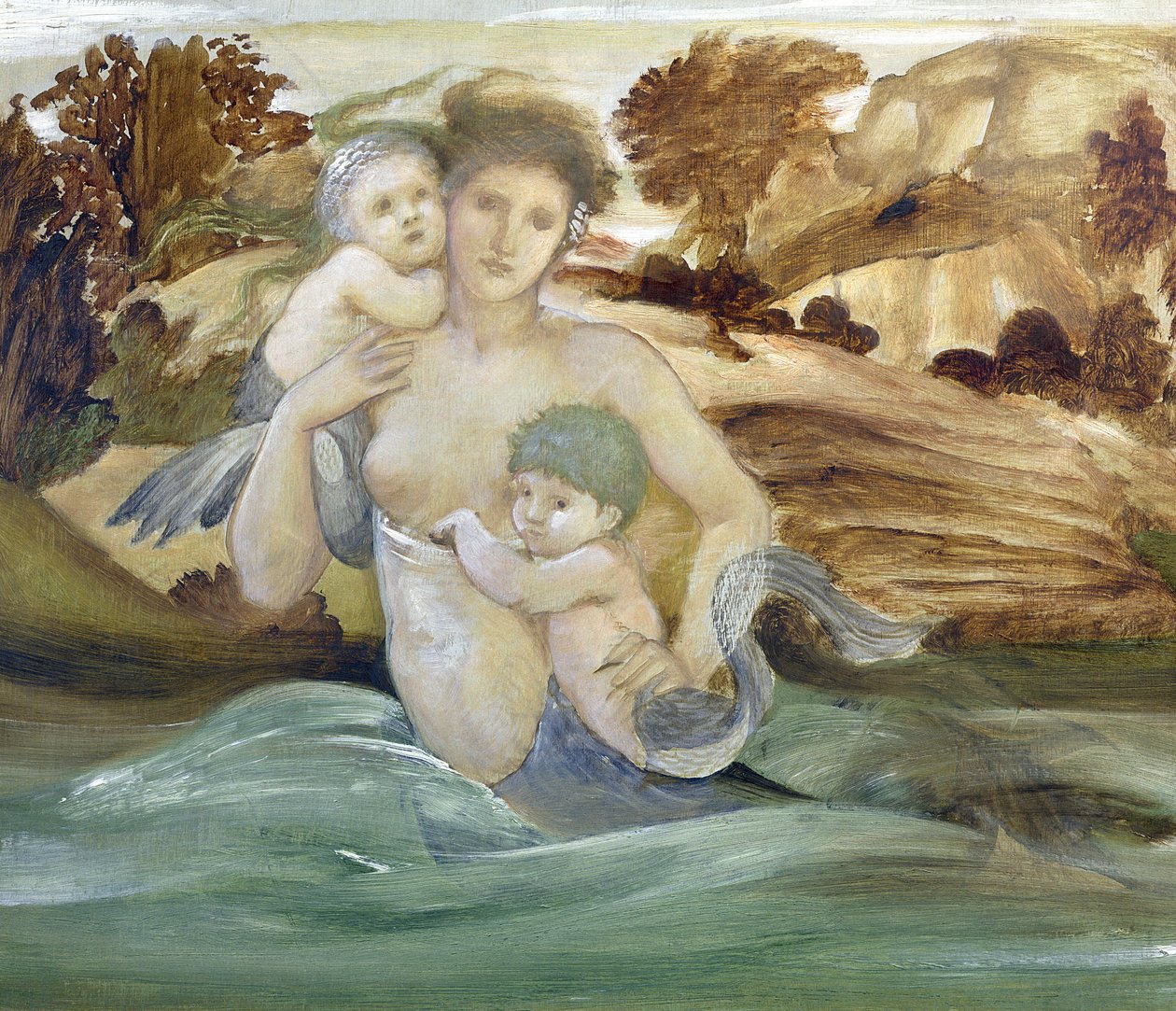 Sirène avec sa progéniture - Edward Burne Jones
