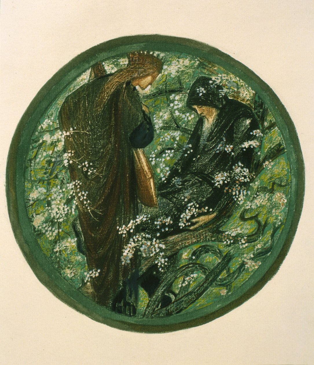 Nimue séduisant Merlin avec un enchantement, planche XV de 