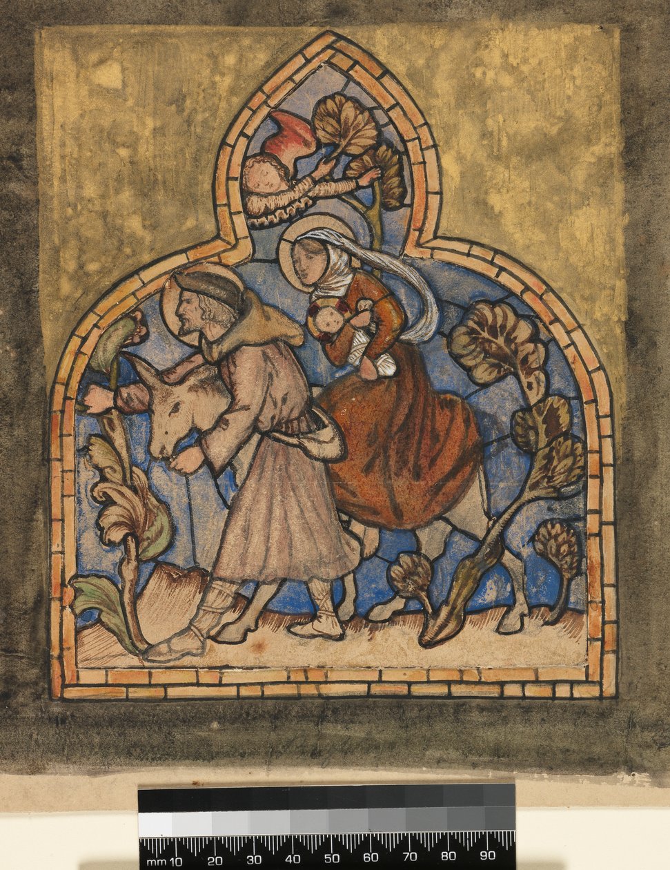 La Fuite en Égypte, 1862, dessin pour un vitrail - Edward Burne Jones