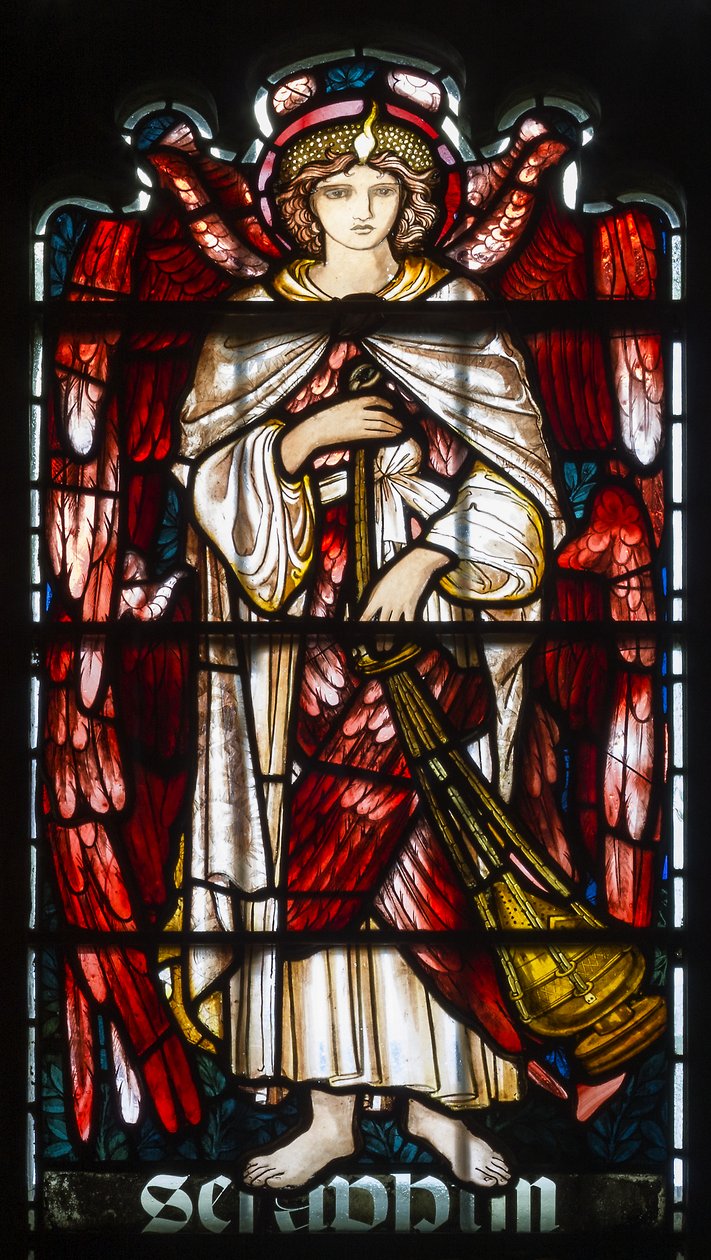 Cambridge, Chapelle du Jesus College, Morris & Co., Edward Burne-Jones, Séraphins, 1873 - Edward Burne Jones