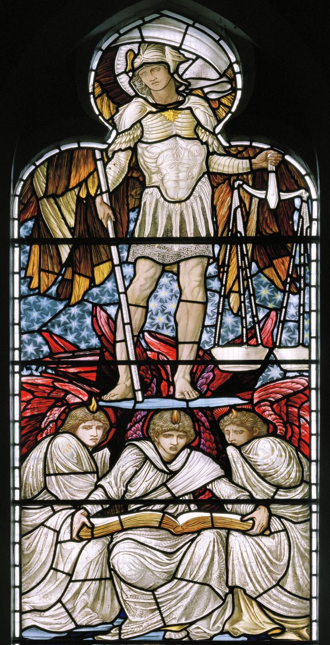 Saint Michel pesant les âmes, détail du Jugement dernier - Edward Burne Jones