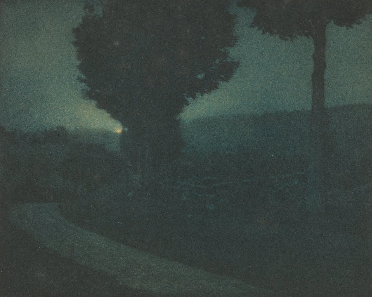 (Route dans la vallée -- Lever de lune) - Edward Jean Steichen