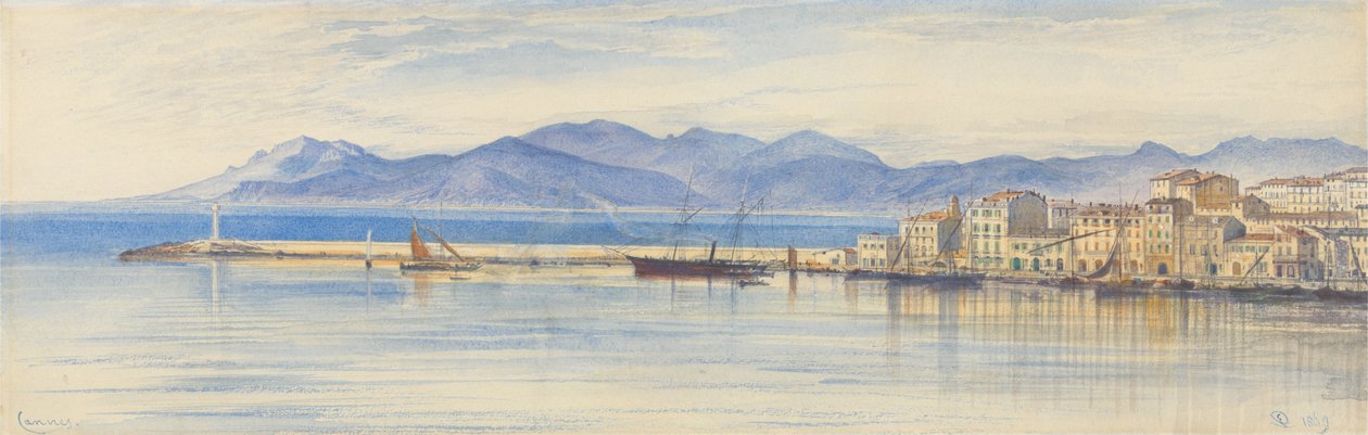 Vue du port de Cannes - Edward Lear