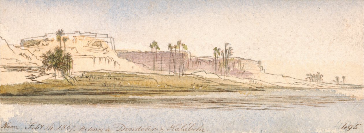 Entre Dendour et Kalabshe - Edward Lear