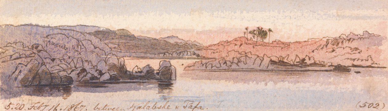 Entre Kalabshee et Tafa, 17h20, 16 février 1867 - Edward Lear