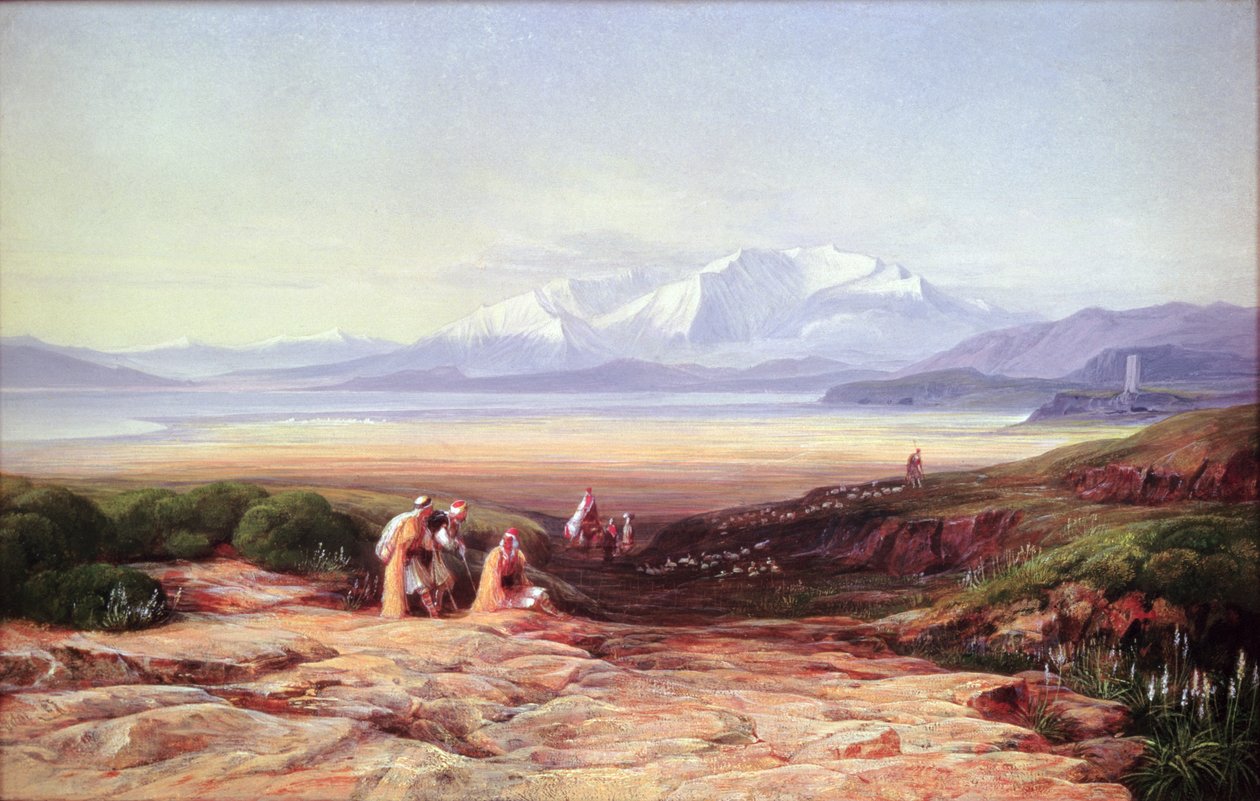 Mont Parnasse, lac Céphise et les plaines de Béotie, Grèce, 1860 - Edward Lear