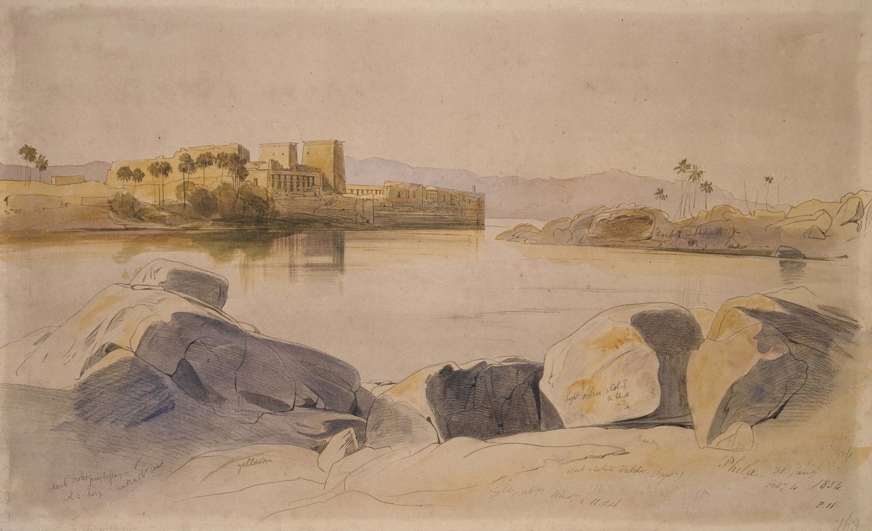 Philae, Égypte, 1854 - Edward Lear