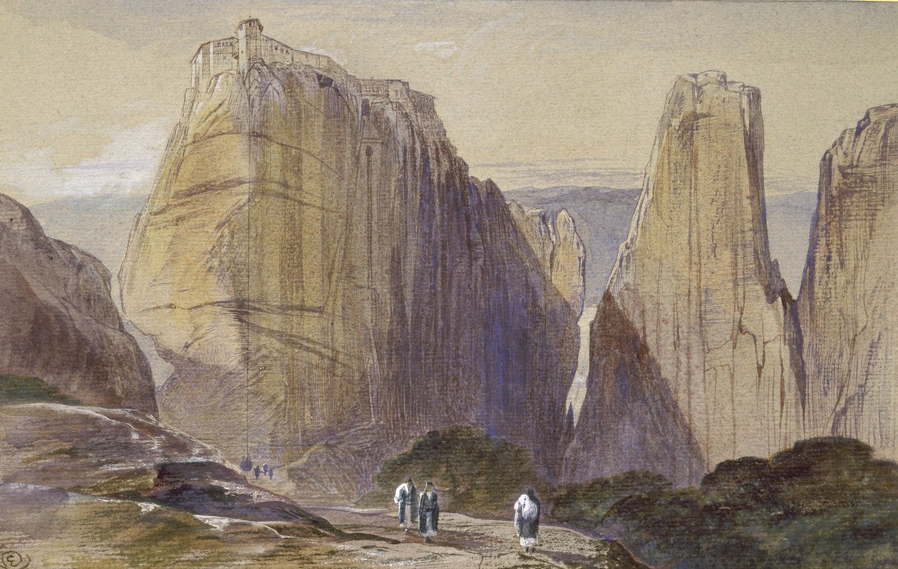 Le monastère de Météores - Edward Lear