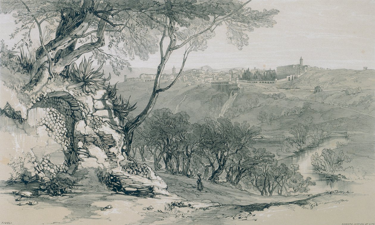 Tivoli avec la villa de Mécène - Edward Lear