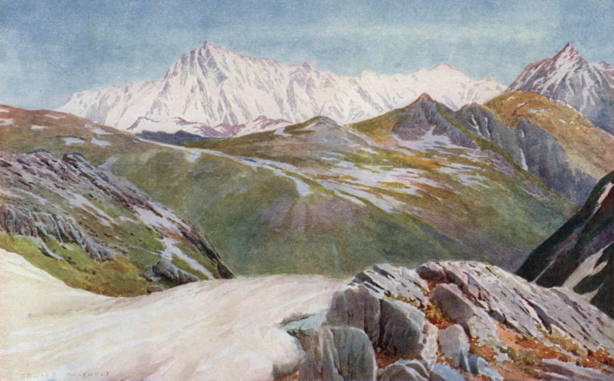 Vue Lointaine de Nanga Parbat, depuis le Col de Kamri - Edward Mary Joseph Molyneux