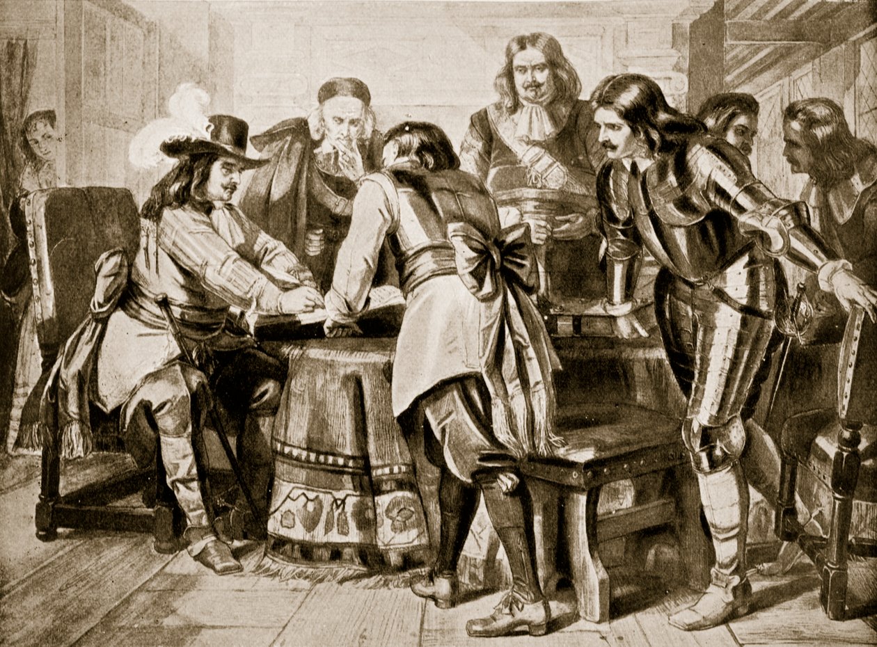 Le général Monck déclare pour un parlement libre, 1660, illustration de 