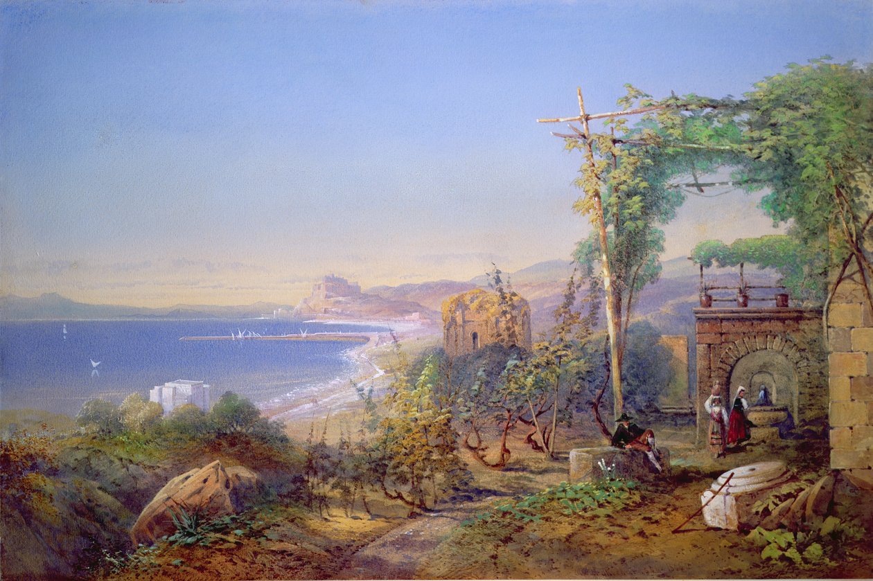 Castille et la baie de Baia, Pozzuoli, 1866 - Edward Richardson