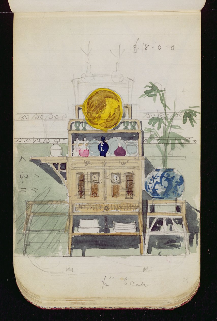 Conception pour un buffet, vers 1860-70 - Edward William Godwin