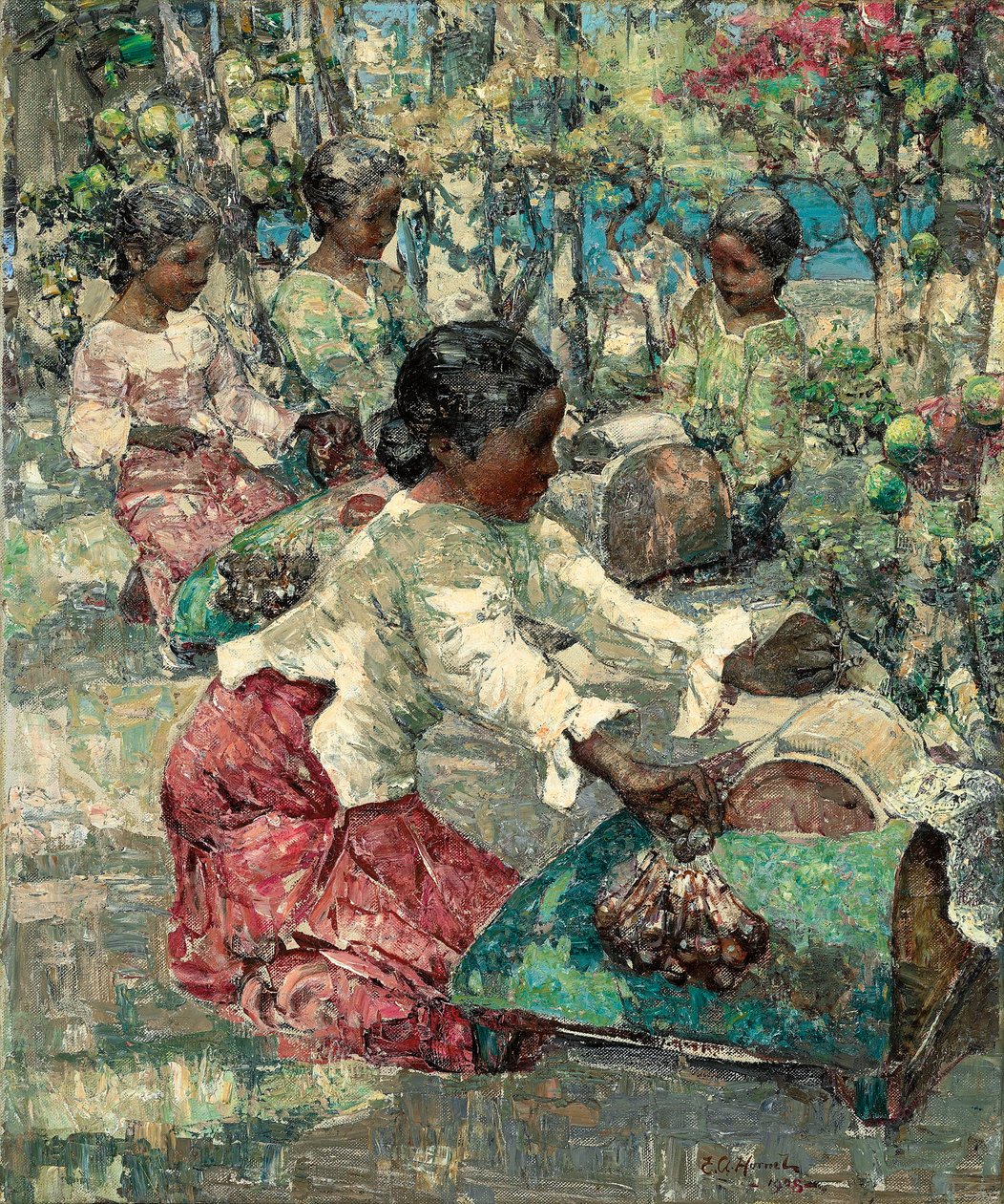 Dentellières birmanes - Edward Atkinson Hornel