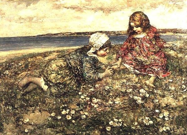 Cueillette de Primevères - Edward Atkinson Hornel