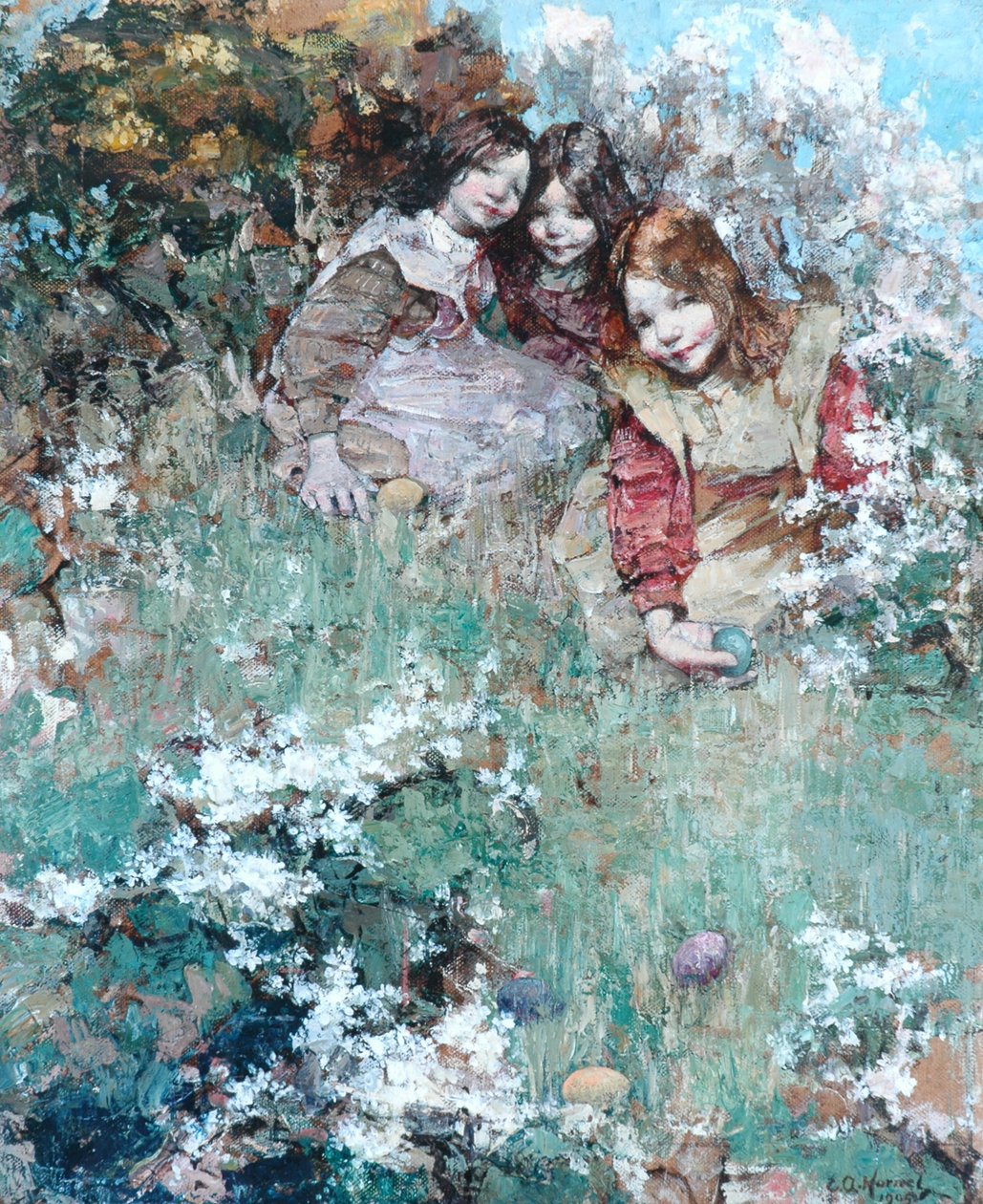 Rouler des Œufs de Pâques - Edward Atkinson Hornel