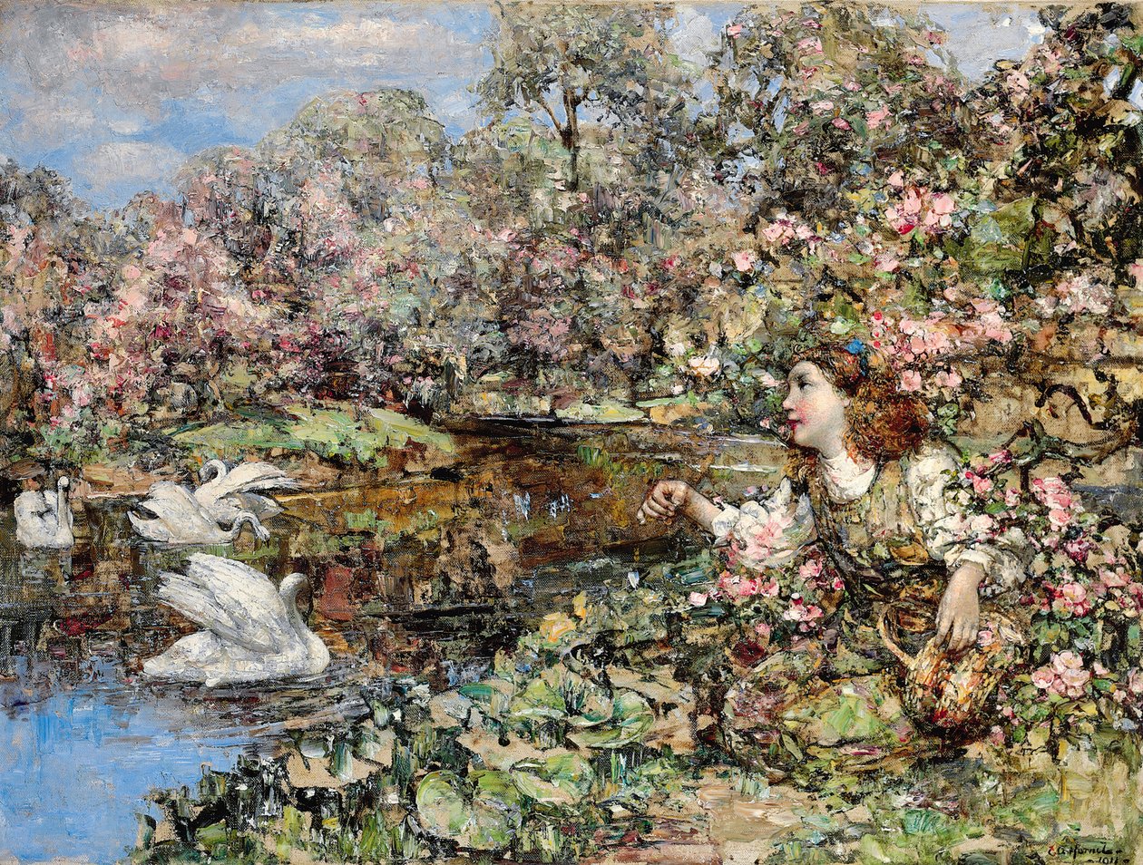 Étang aux cygnes - Edward Atkinson Hornel