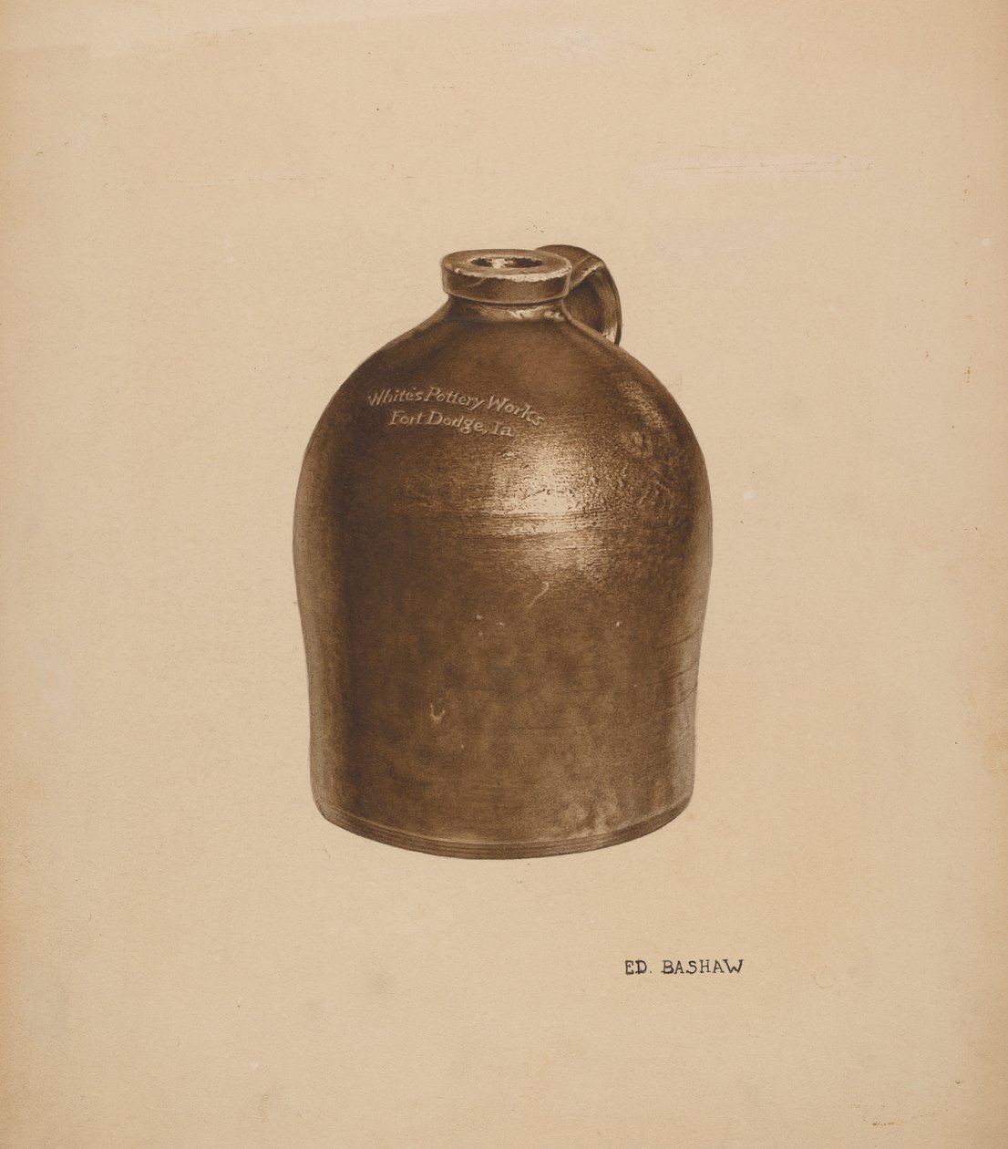 Cruche à lait en poterie - Edward Bashaw