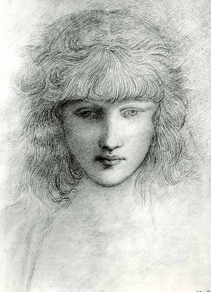 Tête de fille - Edward Coley Burne Jones