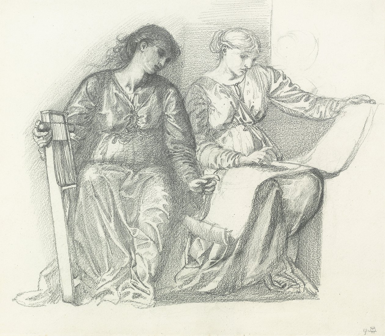 Étude pour "Musique", c.1865 - Edward Burne Jones
