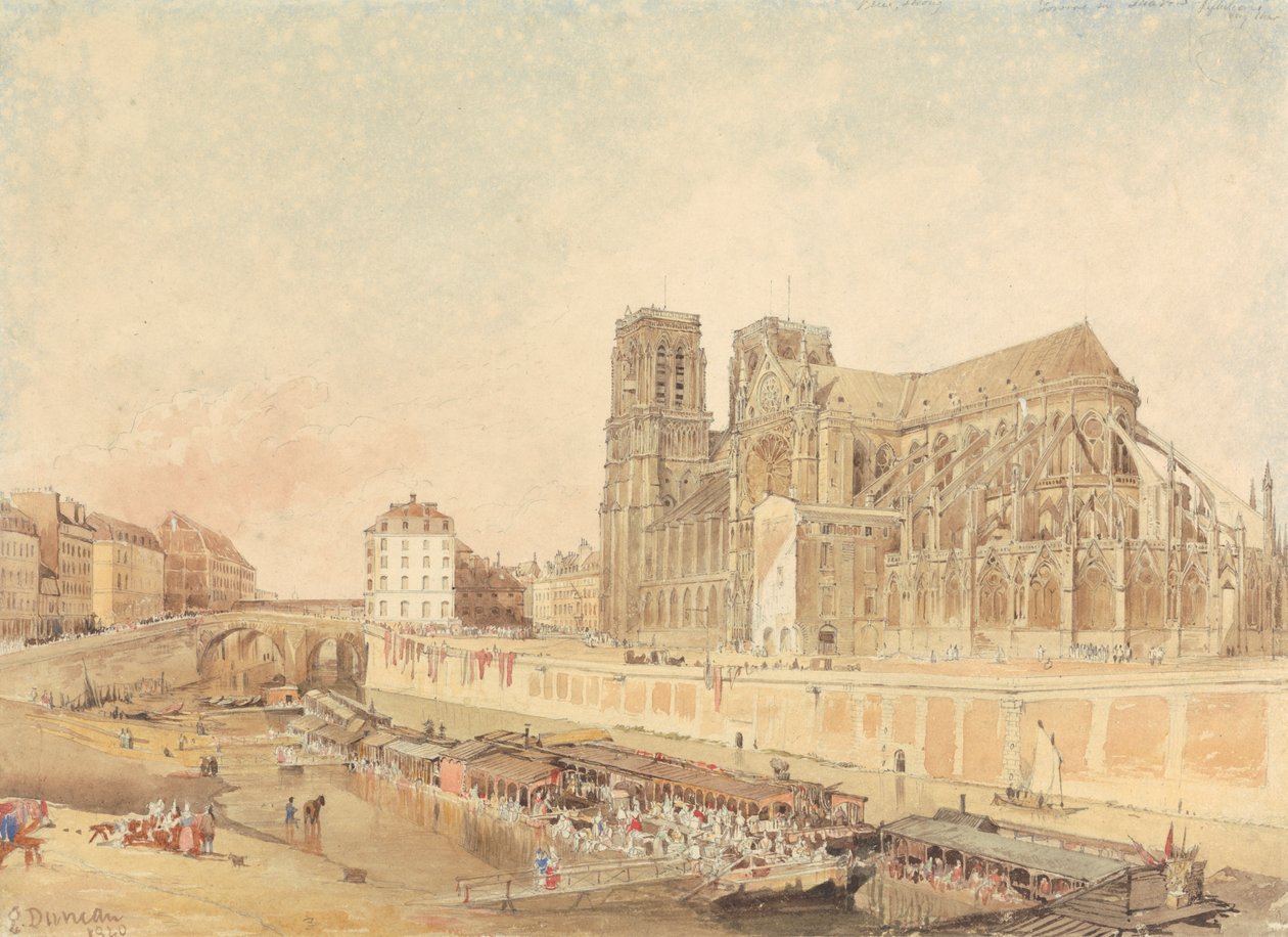 Notre-Dame, Paris, depuis la rive gauche - Edward Duncan