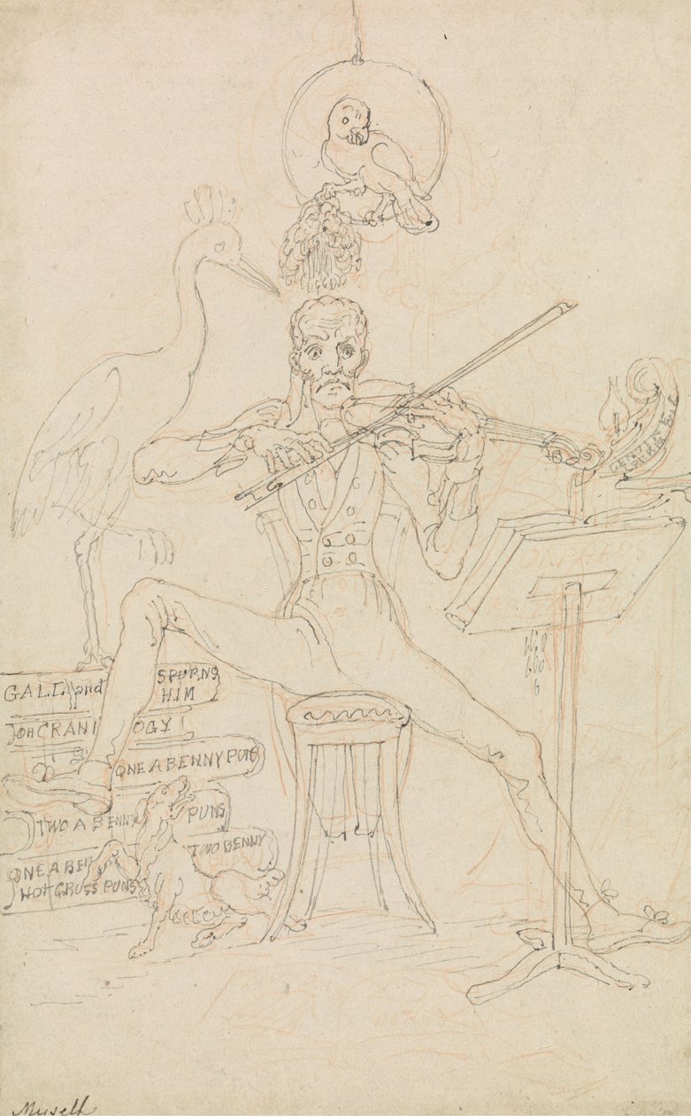 Caricature Autoportrait - Edward Francis Burney