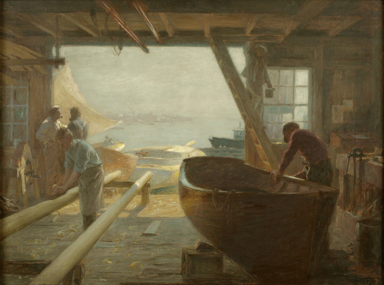 Les constructeurs de bateaux - Edward Henry Potthast