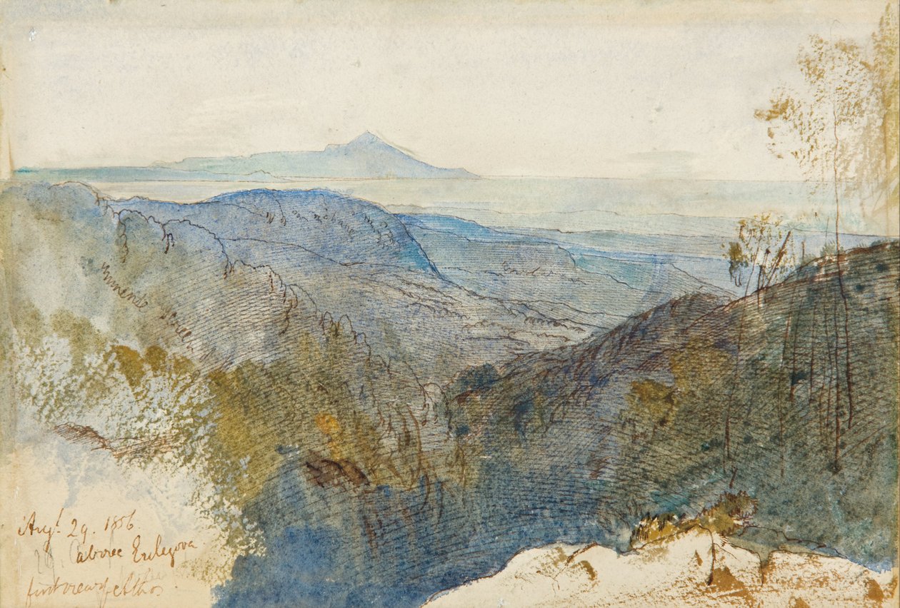 Vue lointaine du Mont Athos - Edward Lear