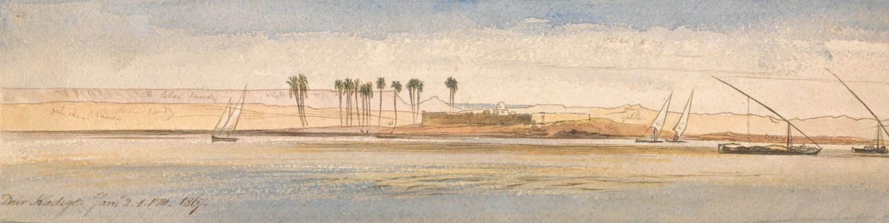 Deir Kadige, 13 heures, 2 janvier 1867 - Edward Lear