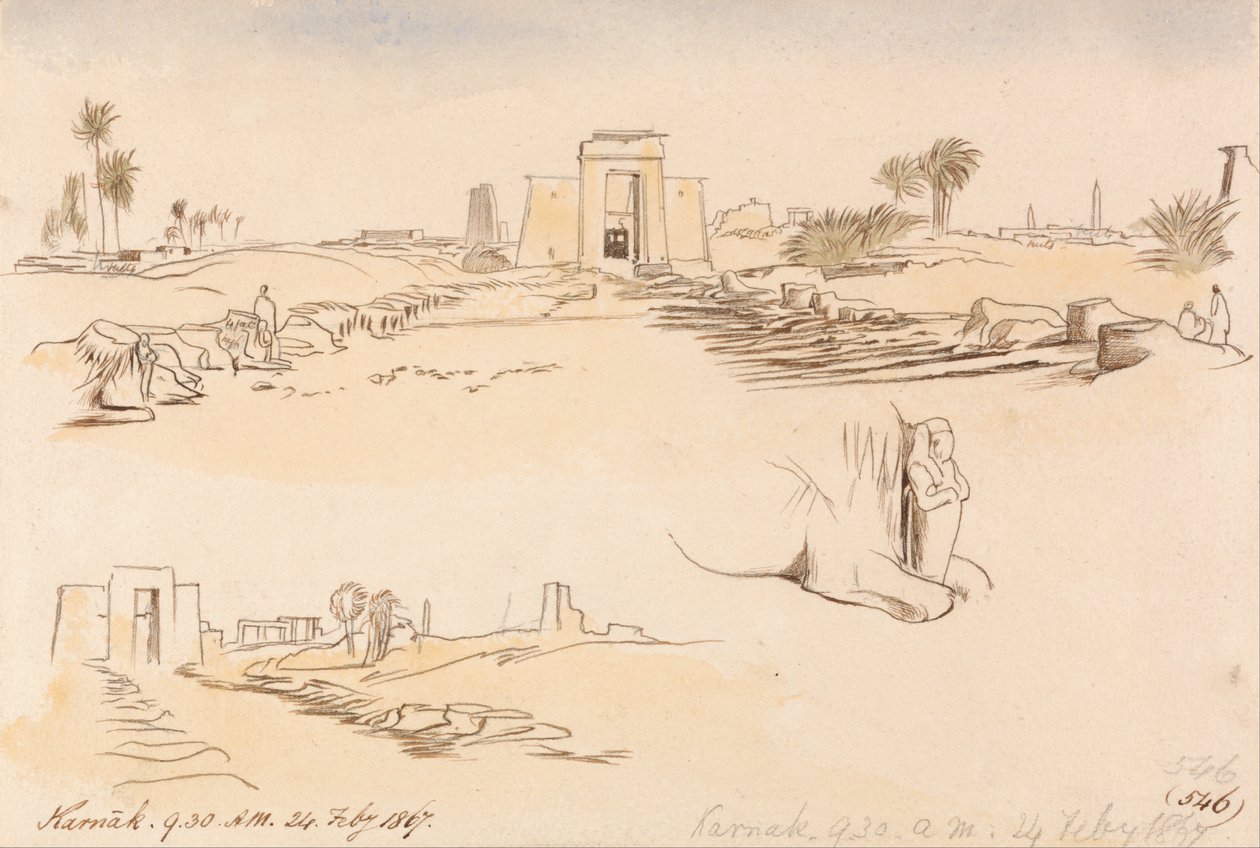 Karnak, 9h30, 24 février 1867 (546) - Edward Lear