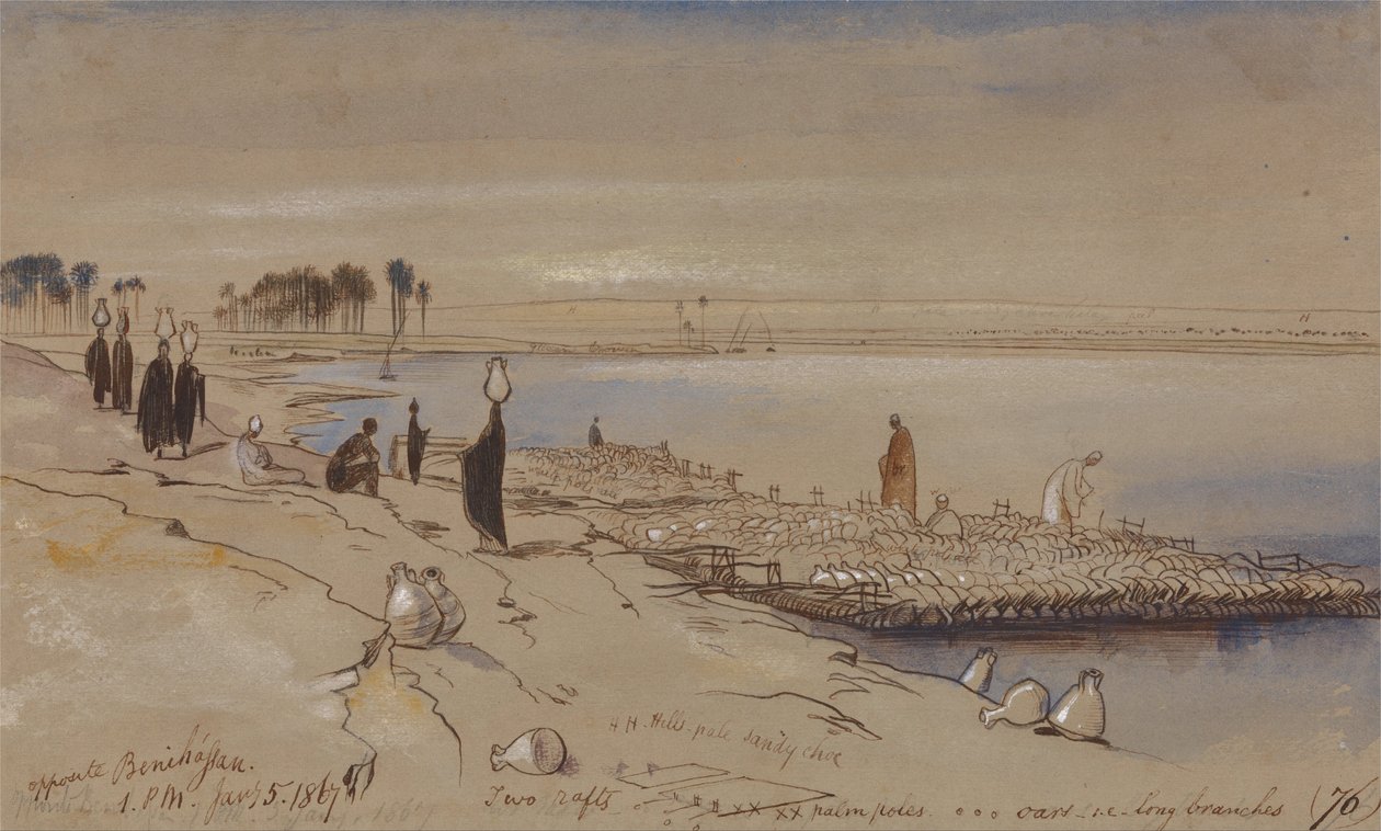 En face de Beni Hassan - Edward Lear