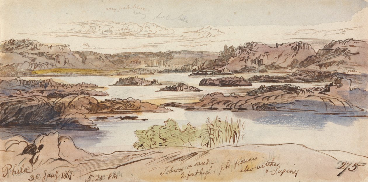 Philae, 17h20, 30 janvier 1867 (275) - Edward Lear